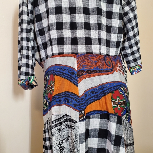 Feratelli Mixed Media Print Coverup Kimono Cardigan Multicolor XL - Picture 7 of 12